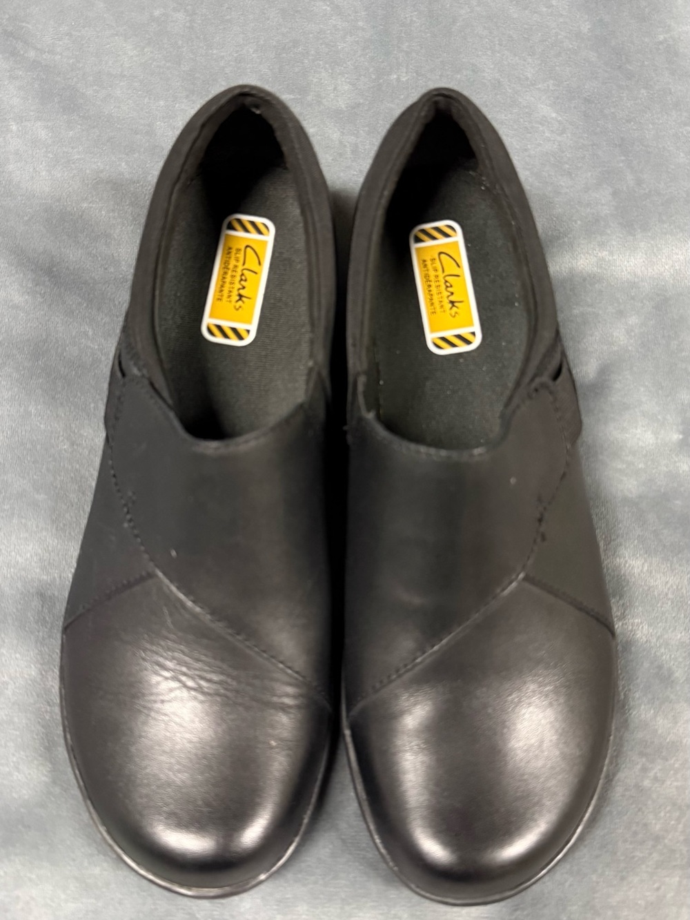 Clarks Men’s Black Slip-On Leather Loafers